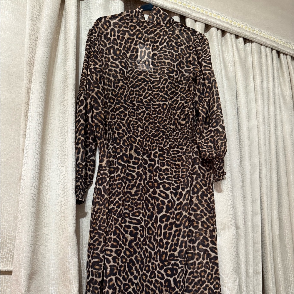 Zara Black and White Sheath Dress with Bishop Sleeves